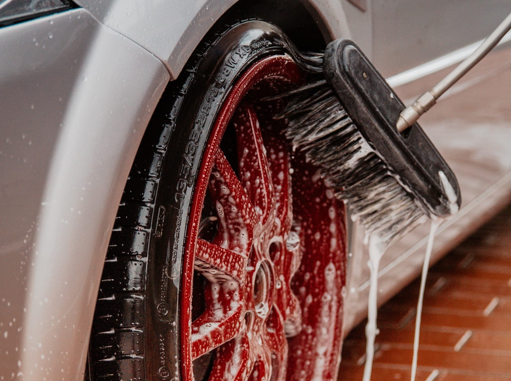 wheel being washed